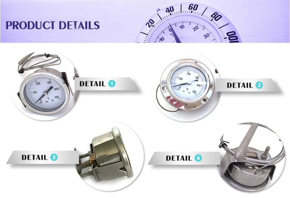 Wholesale Industrial Dial Type 80mm Stainless Steel Bimetal Thermometer