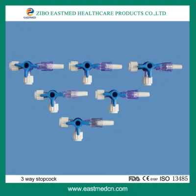 Robinet d'arrêt à 3 voies avec robinet à trois voies CE et ISO avec adaptateur de verrouillage mâle, emballage OEM et approbation CE